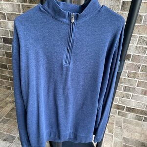 Men's Blue XL Peter Millar Blue Quarter-Zip Sweater